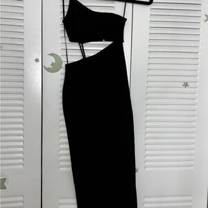 Zara Black Asymmetrical Bodycon Dress